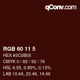 カラーコード: RGB 60 11 5 | qconv.com