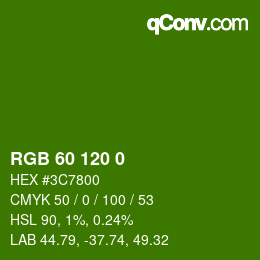 Farbcode: RGB 60 120 0 | qconv.com