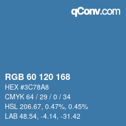 Farbcode: RGB 60 120 168 | qconv.com
