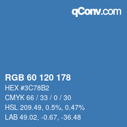 Color code: RGB 60 120 178 | qconv.com