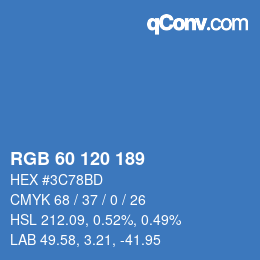 カラーコード: RGB 60 120 189 | qconv.com