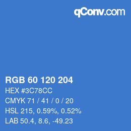 カラーコード: RGB 60 120 204 | qconv.com