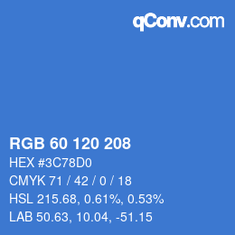 カラーコード: RGB 60 120 208 | qconv.com