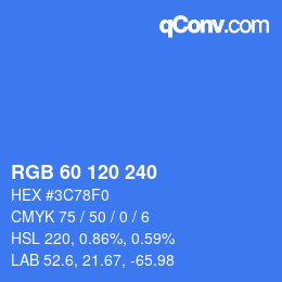 カラーコード: RGB 60 120 240 | qconv.com