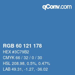 カラーコード: RGB 60 121 178 | qconv.com