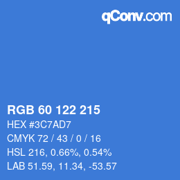 カラーコード: RGB 60 122 215 | qconv.com