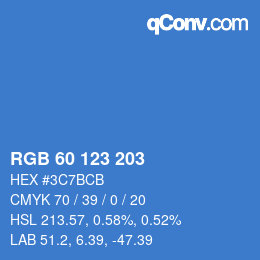 カラーコード: RGB 60 123 203 | qconv.com