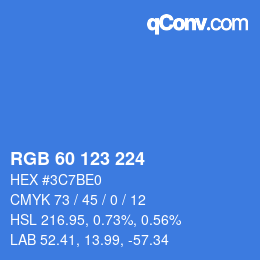 カラーコード: RGB 60 123 224 | qconv.com