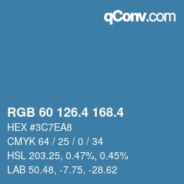 カラーコード: RGB 60 126.4 168.4 | qconv.com