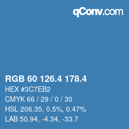 カラーコード: RGB 60 126.4 178.4 | qconv.com