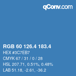 カラーコード: RGB 60 126.4 183.4 | qconv.com
