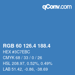 カラーコード: RGB 60 126.4 188.4 | qconv.com