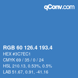 カラーコード: RGB 60 126.4 193.4 | qconv.com