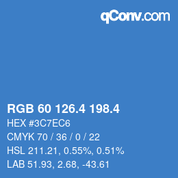 カラーコード: RGB 60 126.4 198.4 | qconv.com