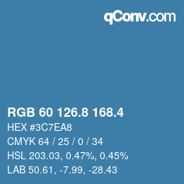 カラーコード: RGB 60 126.8 168.4 | qconv.com