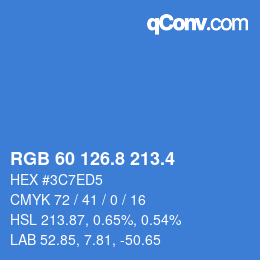 カラーコード: RGB 60 126.8 213.4 | qconv.com