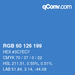カラーコード: RGB 60 126 199 | qconv.com