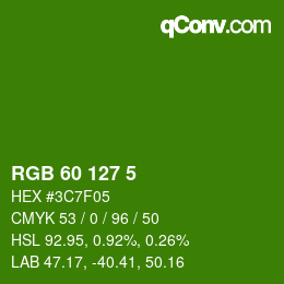 Color code: RGB 60 127 5 | qconv.com