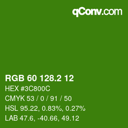 カラーコード: RGB 60 128.2 12 | qconv.com