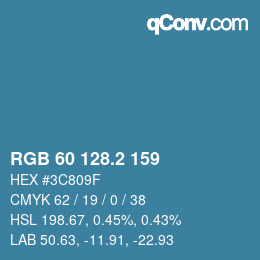 カラーコード: RGB 60 128.2 159 | qconv.com