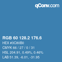 カラーコード: RGB 60 128.2 176.6 | qconv.com