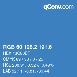 カラーコード: RGB 60 128.2 191.6 | qconv.com