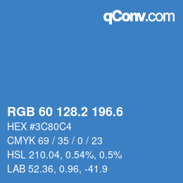 カラーコード: RGB 60 128.2 196.6 | qconv.com
