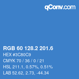 カラーコード: RGB 60 128.2 201.6 | qconv.com