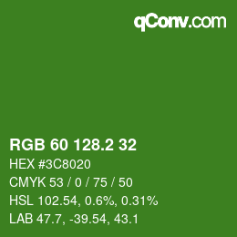 カラーコード: RGB 60 128.2 32 | qconv.com