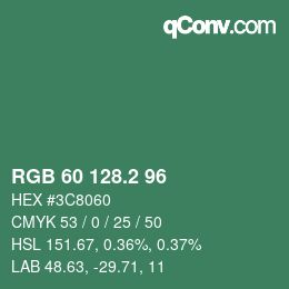 カラーコード: RGB 60 128.2 96 | qconv.com