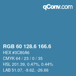 カラーコード: RGB 60 128.6 166.6 | qconv.com