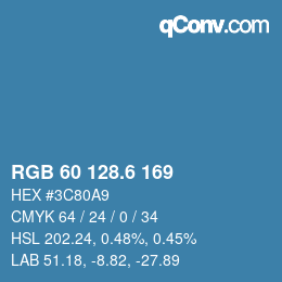 カラーコード: RGB 60 128.6 169 | qconv.com