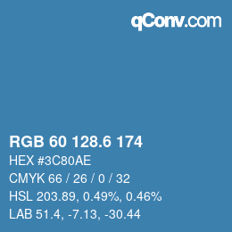 カラーコード: RGB 60 128.6 174 | qconv.com