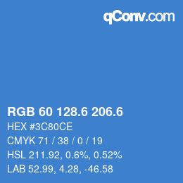 カラーコード: RGB 60 128.6 206.6 | qconv.com