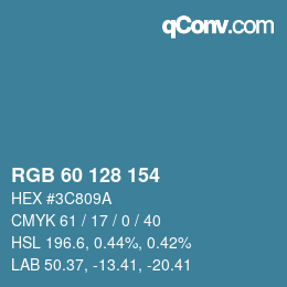 颜色代码: RGB 60 128 154 | qconv.com