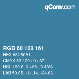 カラーコード: RGB 60 128 161 | qconv.com