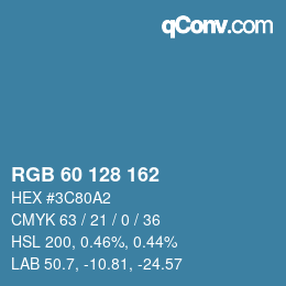 カラーコード: RGB 60 128 162 | qconv.com
