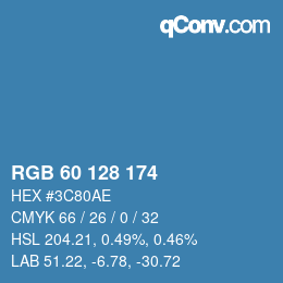 カラーコード: RGB 60 128 174 | qconv.com