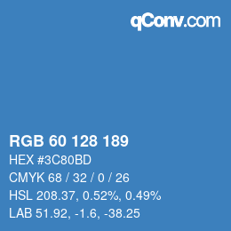 カラーコード: RGB 60 128 189 | qconv.com
