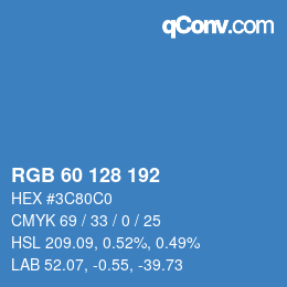カラーコード: RGB 60 128 192 | qconv.com