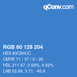 カラーコード: RGB 60 128 204 | qconv.com