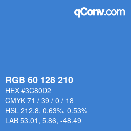 カラーコード: RGB 60 128 210 | qconv.com