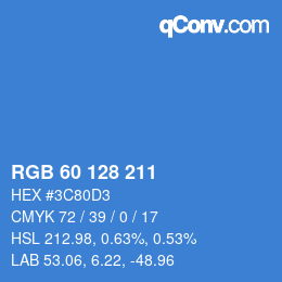颜色代码: RGB 60 128 211 | qconv.com