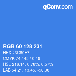 颜色代码: RGB 60 128 231 | qconv.com