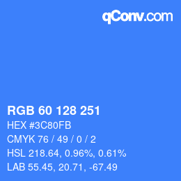 カラーコード: RGB 60 128 251 | qconv.com