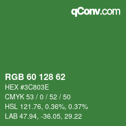 颜色代码: RGB 60 128 62 | qconv.com