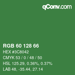 颜色代码: RGB 60 128 66 | qconv.com