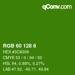 Color code: RGB 60 128 8 | qconv.com
