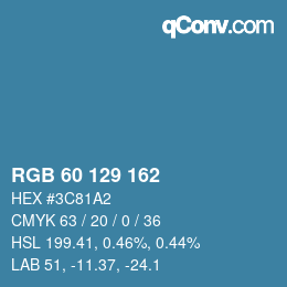 Color code: RGB 60 129 162 | qconv.com