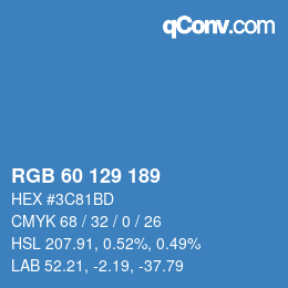 Color code: RGB 60 129 189 | qconv.com
